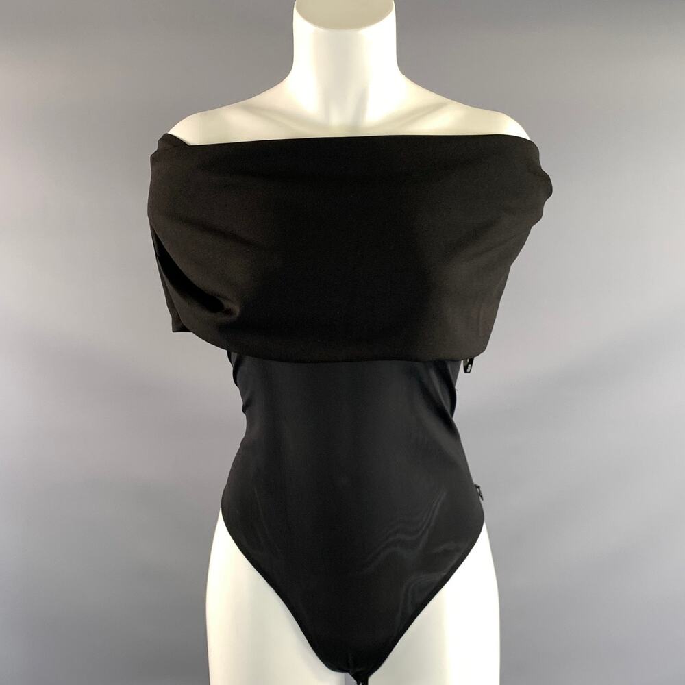 SER.O.YA Size XL Black Polyester Blend Mesh Body suit Dress Top